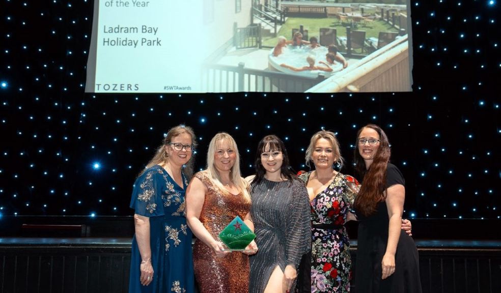 Photo: Members of the Ladram Bay team are congratulated at the awards ceremony after gaining the top title