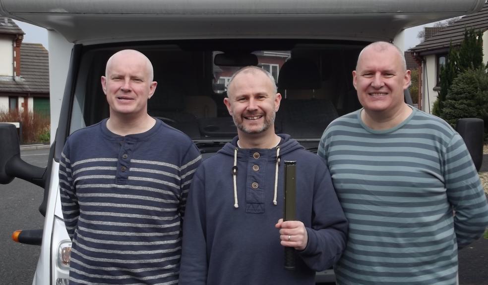 Pictured (l to r) are Barry Evans, PC Matt Evans and Steve Evans