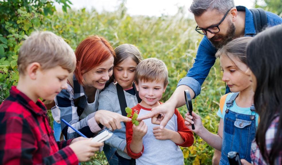 Teachers outdoors with learners