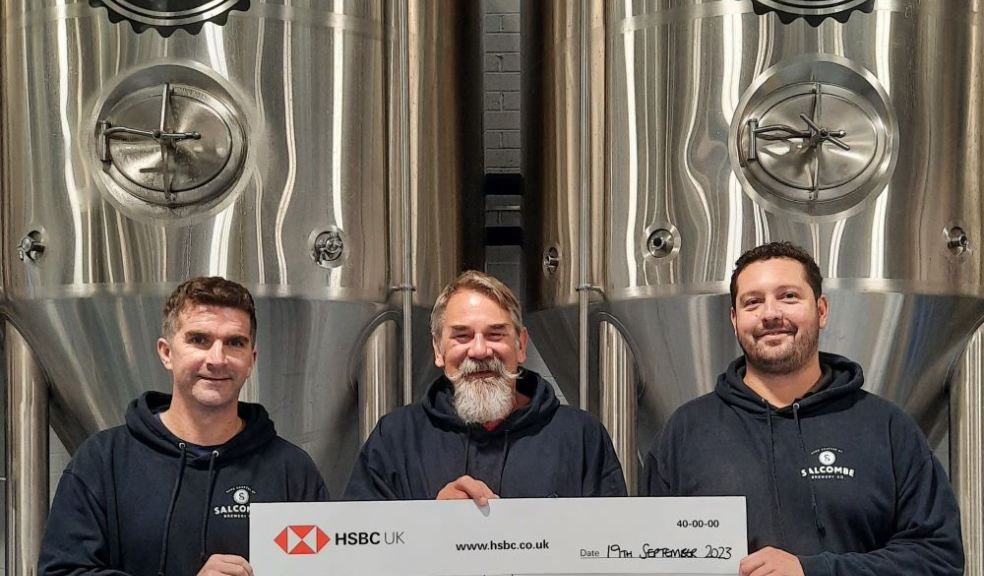 L to R, Jordan Mace, Managing Director of Salcombe Brewery Co., Neil Garrick-Maidment, Founder of The Seahorse Trust, Sam Beaman, Head Brewer of  Salcombe Brewery Co.