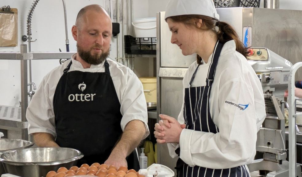 Head Chef Simon Raynor with one of the students