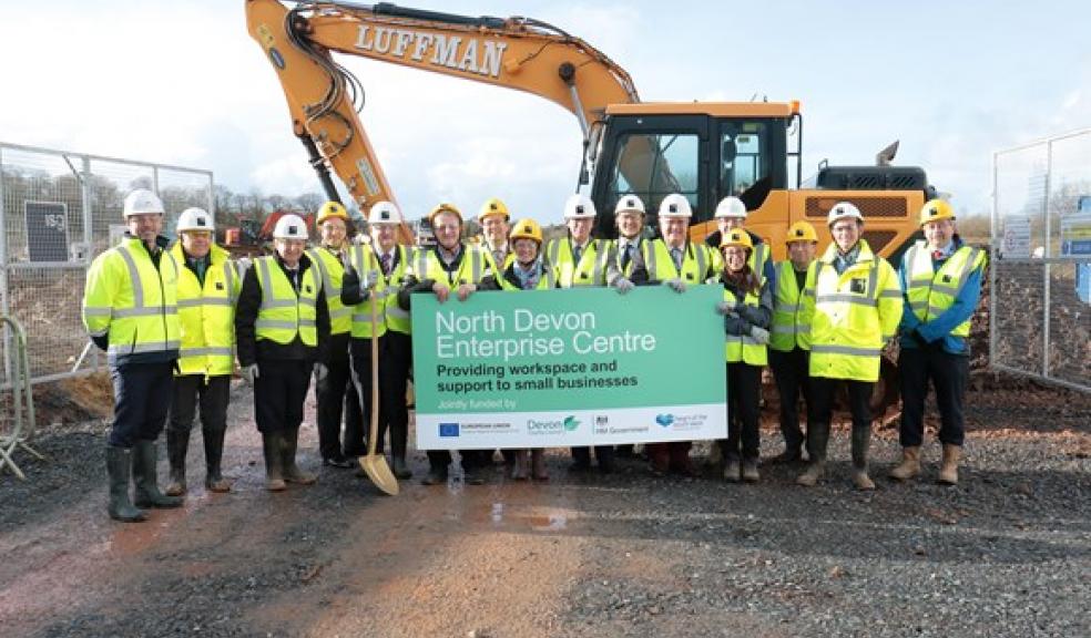 A turf cutting ceremony has been held to mark the start of work on the new Enterprise Centre development for northern Devon.