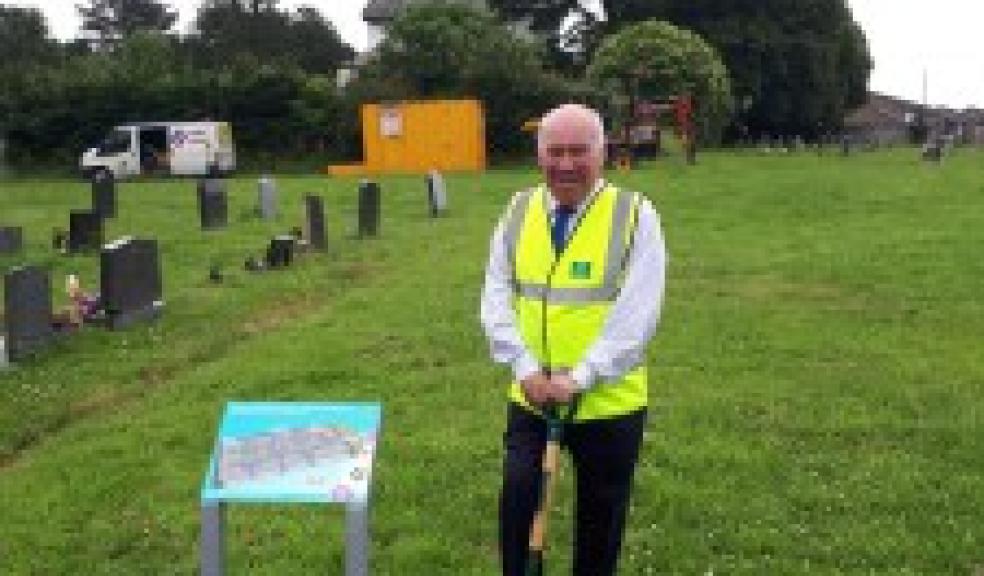 Cllr Mike Leaves breaking ground at the site. Image: Plymouth City Council
