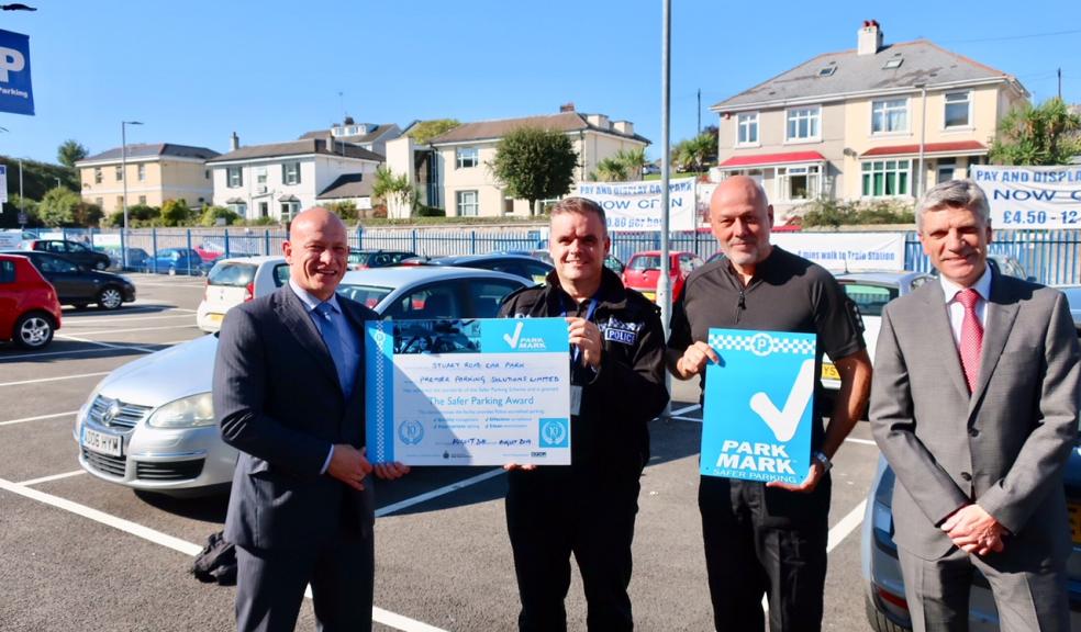 L-r: Barrie Douglas, Premier Parking Solutions; Inspector Hardwick; Chief Inspector Mooney and Chas Cannon, British Parking Association Area Manager