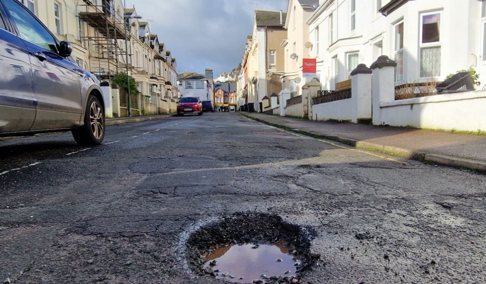 Pothole in New Street, Paignton. Image courtesy: Guy Henderson.