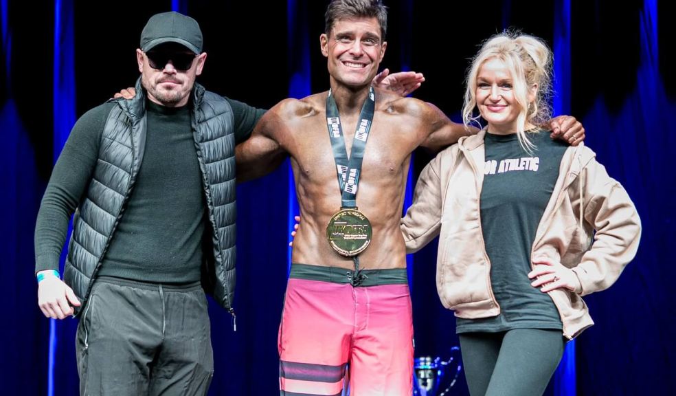 Ed Akay with his Trainer Matthew White and Wife Helen Akay. Credit: Sam Solarfly