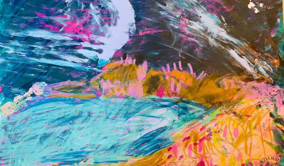 A Very Windy Day Through the Flowers 1mx1m OIl and Acrylic on Paper