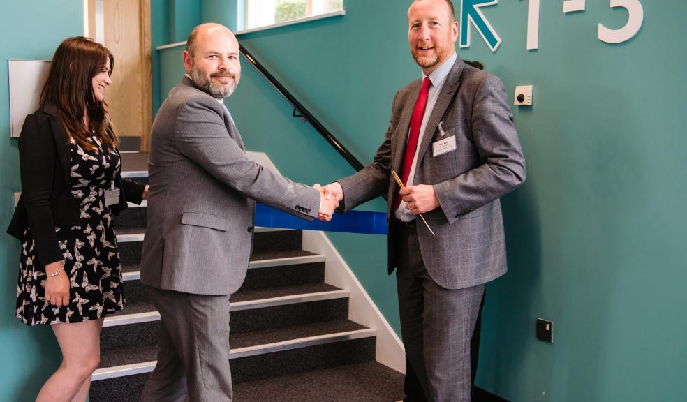 Left to right: Kate Devey, Finance Manager BluescreenIT, Michael Dieroff, CEO BluescreenIT and David Ralph, Chief Executive Heart of the South West LEP.