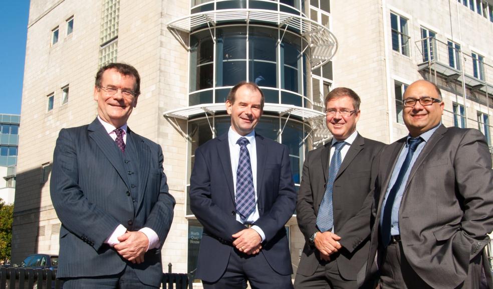 Partners, Michael Hasler, Julian Parry, Richard Jones and Javid Asharaf outside the new Beers office