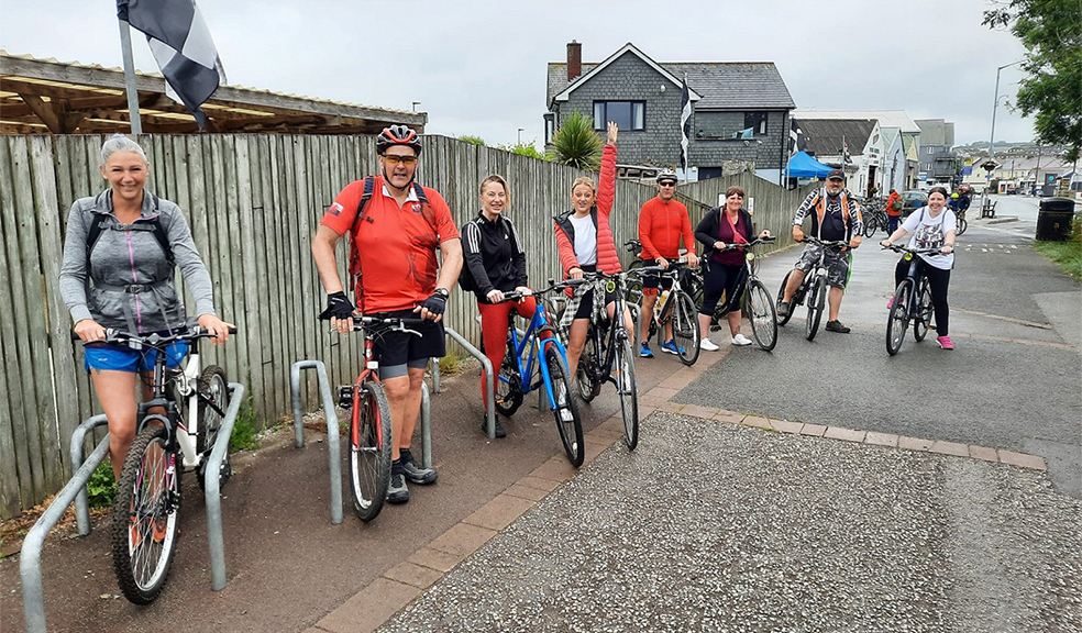Left to Right on their bikes; Lisa Palmer, Barry Jones, Clare Hamilton, Sam Wilkinson, Paul Lovell, Kelly Tennant, Paul Hutt, Claire Walker Left to Right on their bikes; Lisa Palmer, Barry Jones, Clare Hamilton, Sam Wilkinson, Paul Lovell,