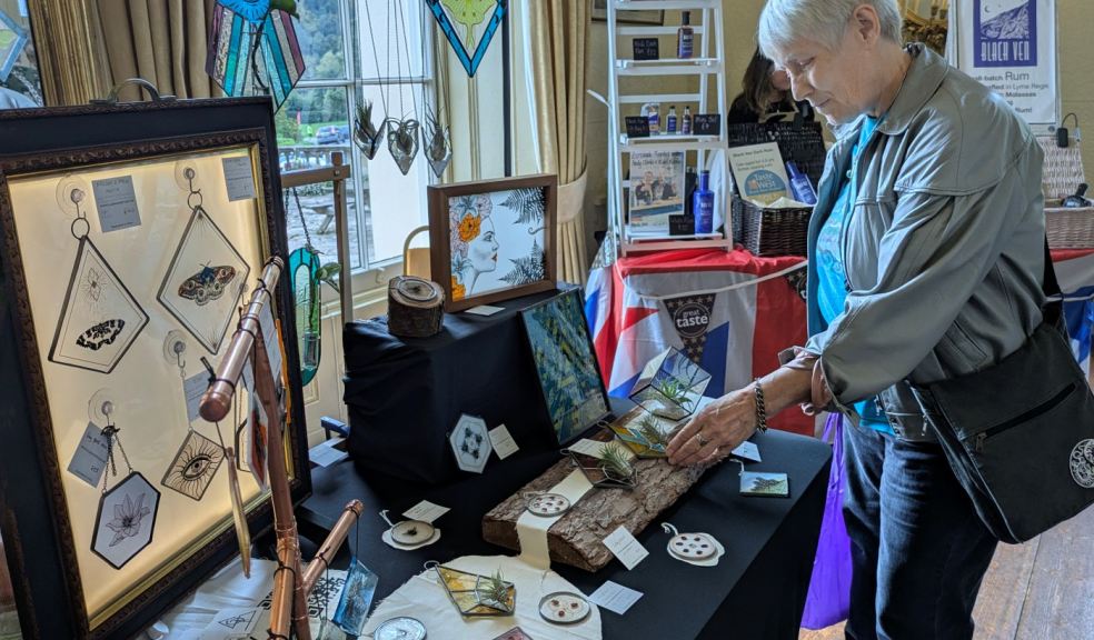 Browsing the artisan craft fair at Escot