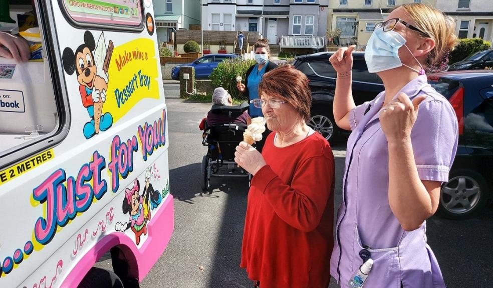 Butterfly Lodge resident Carol Trevarthen & health care assistant Anni Chown