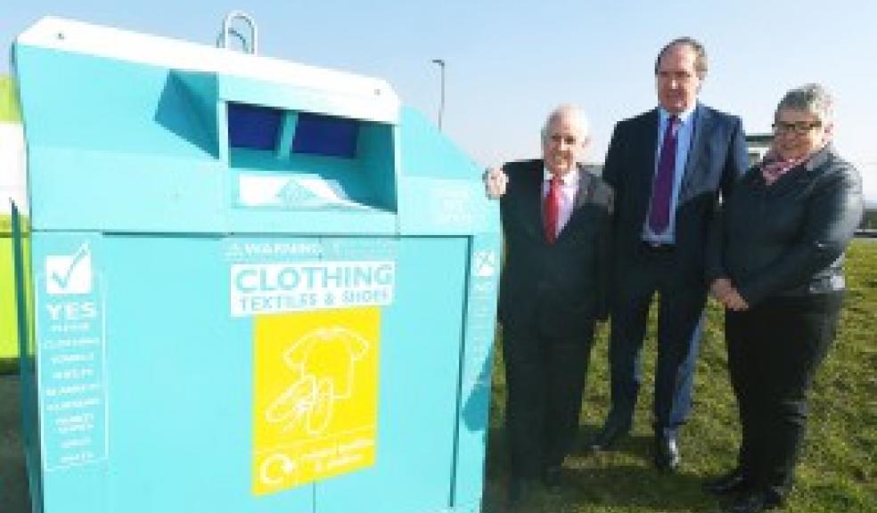 Councillor Brian Vincent, Cabinet member for Street Scene, John Simpson, Waste Manager and Jill Nolan, Wilcox National Area Manager. Photo: Plymouth City Council
