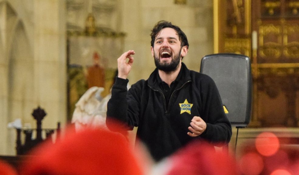 Choir Leader Carey Camel with Rock Choir East Devon Choir Leader Carey Camel with Rock Choir East Devon
