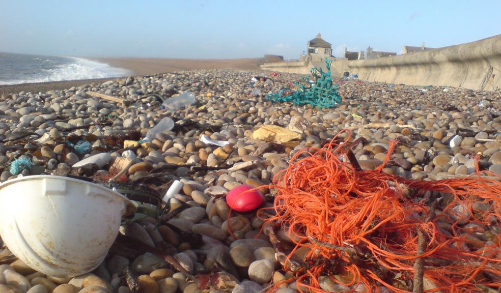 Marine litter at Chesil Beach, taken by Professor Richard Thompson of Plymouth University's Marine Institute and project member of MARLISCO