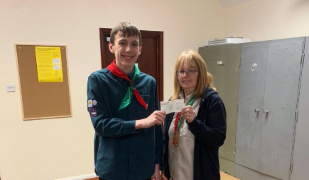 Joshua Martin and Scout Leader Carole Wainwright