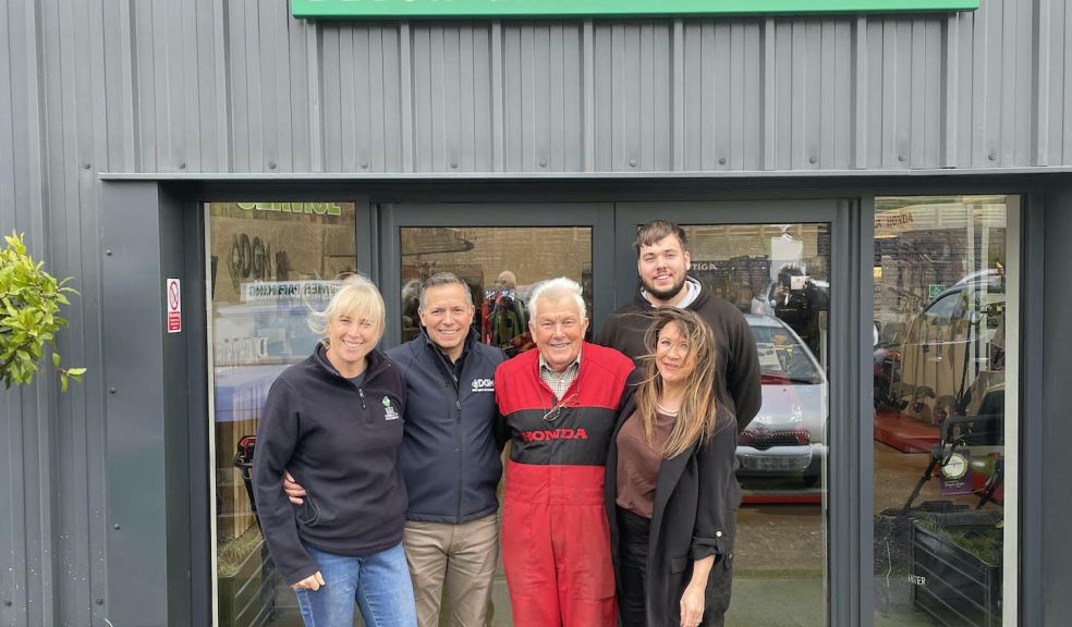 Charlotte, Steve, Alan and Jake Dommett from Devon Garden Machinery, with Eleanor Smith from Ignition.