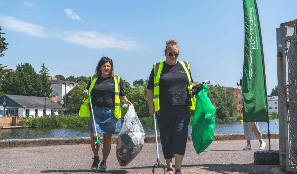 People Litter Picking on Exeter Quay