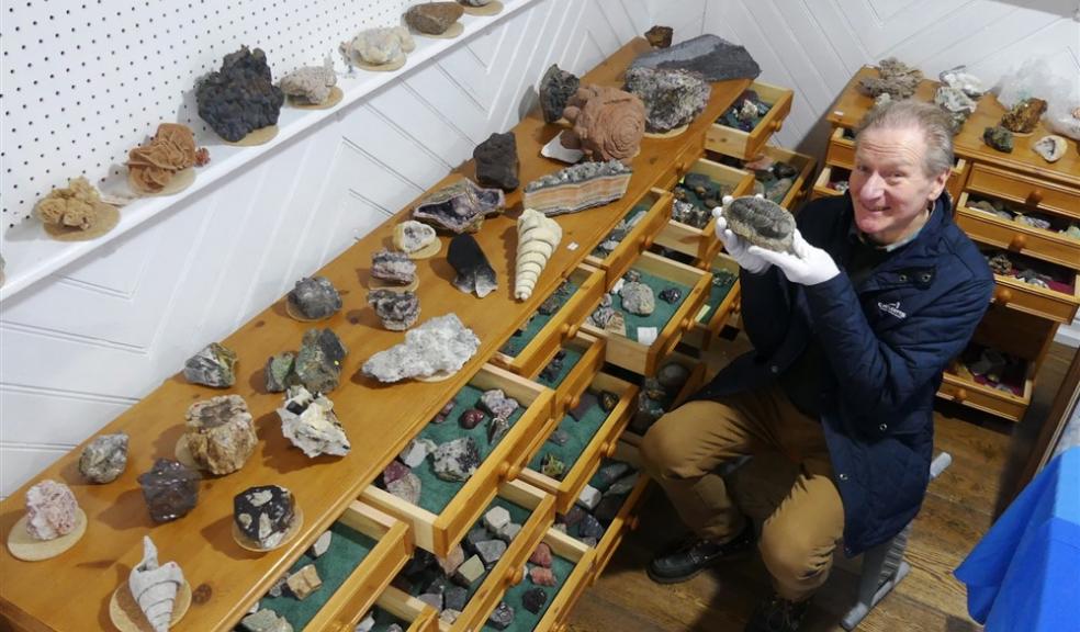 man with fossils