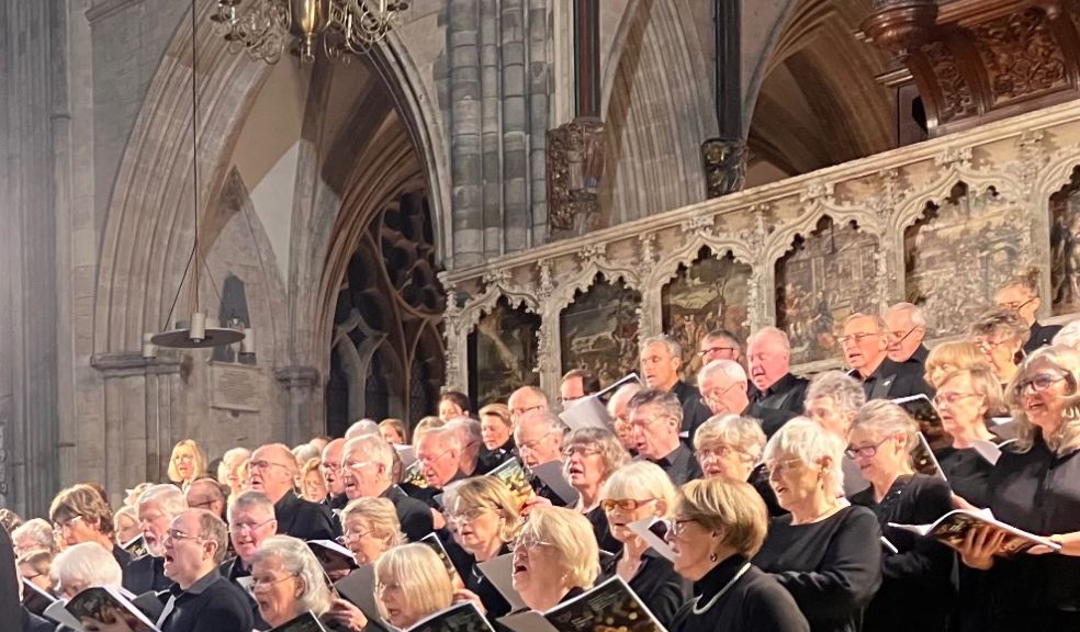 Exeter Philharmonic Choir performing in Exeter Cathedral. Photo: Sharon Goble.
