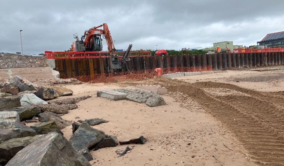 Exmouth seawall reconstruction project. Photo: EDDC.