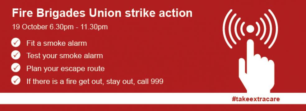 Businesses and public asked to "take extra care" during firefighters' strike