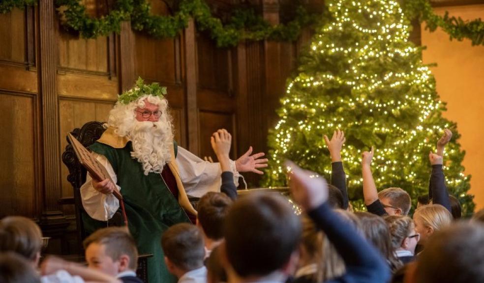 Father Christmas at Buckland Abbey. Christmas in the Great Barn.