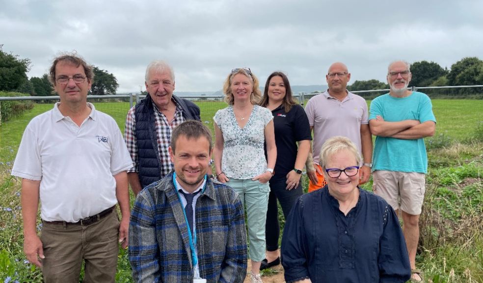 Left to right, back row: Cllr Peter Faithful (EDDC), Cllr Geoff Jung (EDDC), Cllr Paula Fernley (EDDC), Kelly Cowling (Kier), Neil Trimnell (Kier), Cllr Alasdair Bruce (EDDC). Front row: Tom Buxton-Smith (EDDC), Jayne Blackmore (Feniton Parish Council). Photo: East Devon District Council.