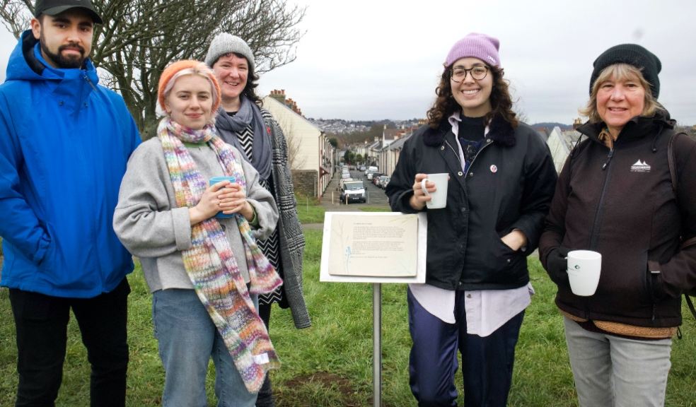 From left to right - Elek, Maia Walton, Rachel Dobbs, Tressa Thomas and Stoke resident Jan.