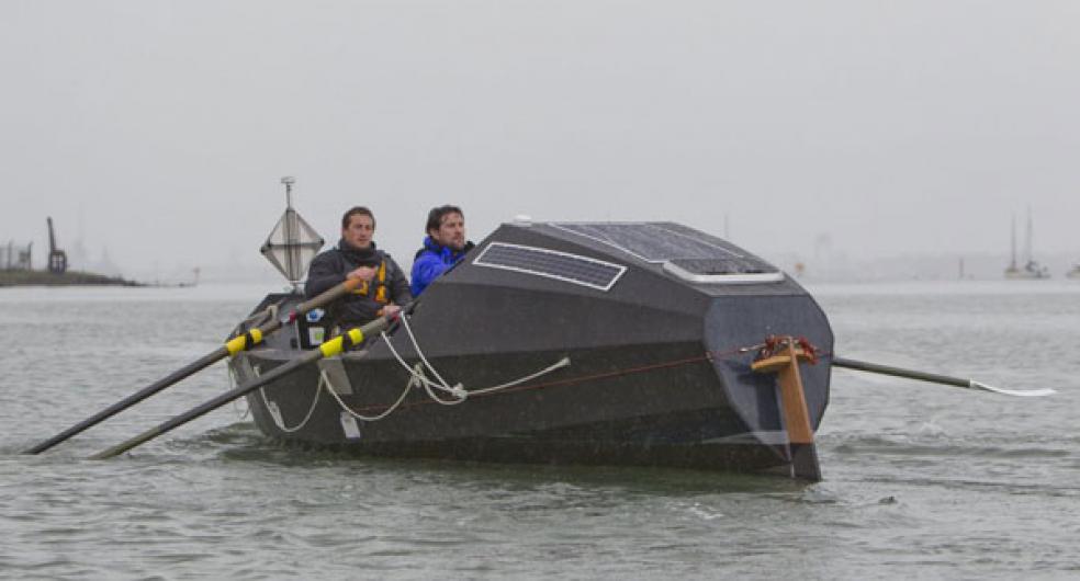 Team Savoir Faire. Devon pair break world record for rowing around Britain