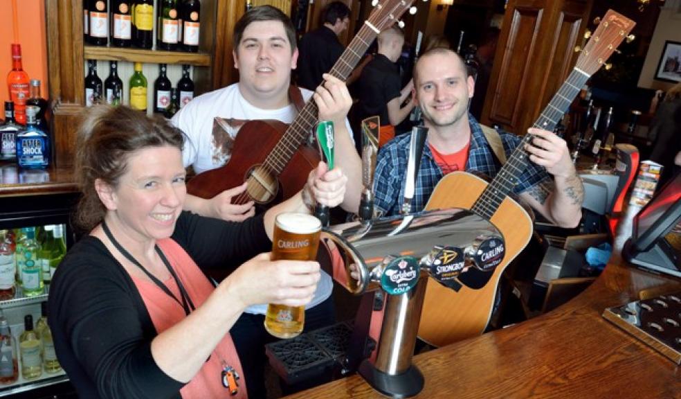 General Manager Emma Richards with Britain's Got Talent finalist Michael Collings and musician Jay Carter