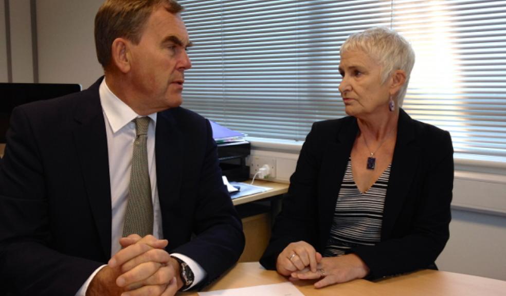 Police and Crime Commissioner Tony Hogg with new victims advisor Georgie Constable