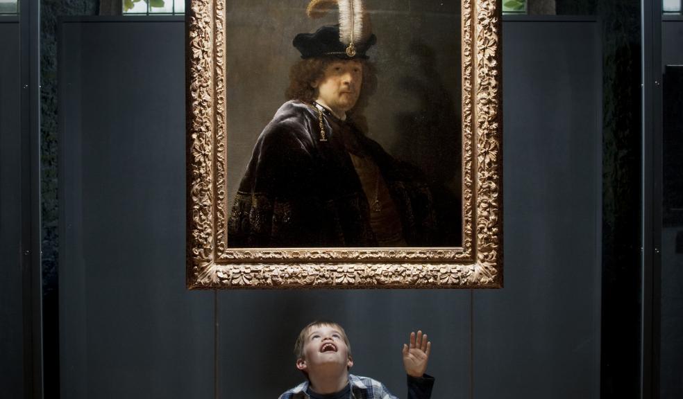 Harry Dempster, 8, front view and the Rembrandt painting