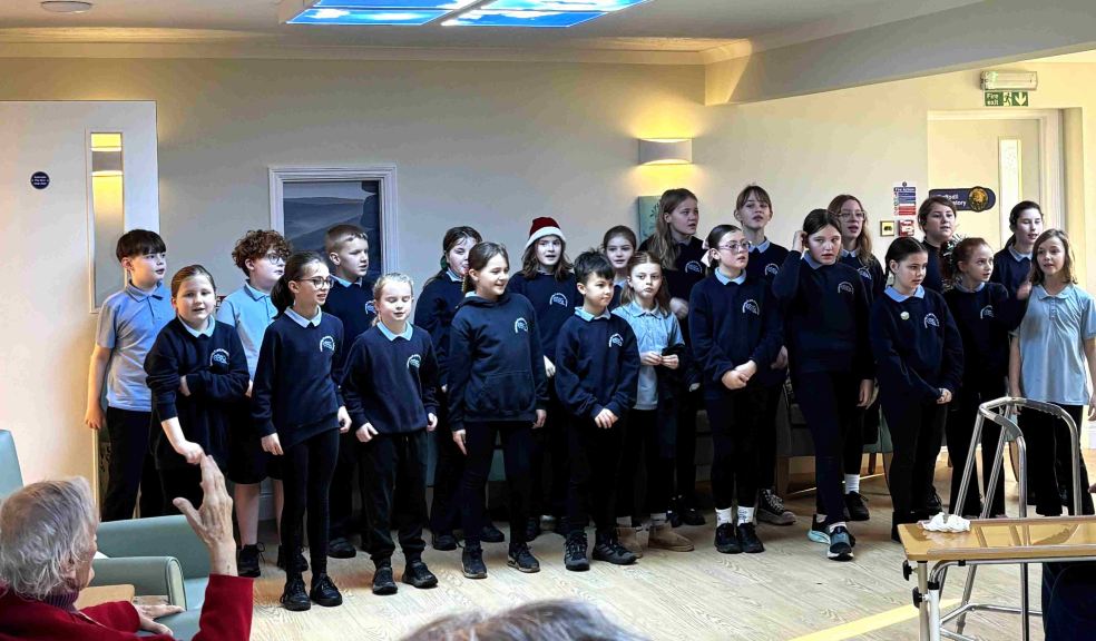 Holsworthy CoE Primary School singing to residents 