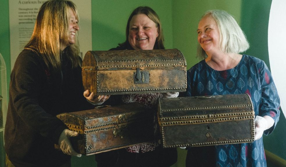House team checking three trunks. Photo: National Trust Sghaywood Photography.