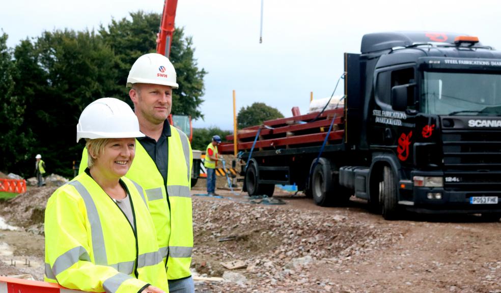 Principal Lisa Boorman with SWH Build site manager Sheldon Roberts