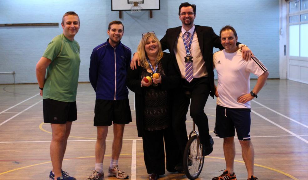 Photo caption: Teachers, Ian Hartley, Craig Follett, Jo Pengelly, Jim Strachan and Martin Tinkler, who are all taking part in the resilience challenge.