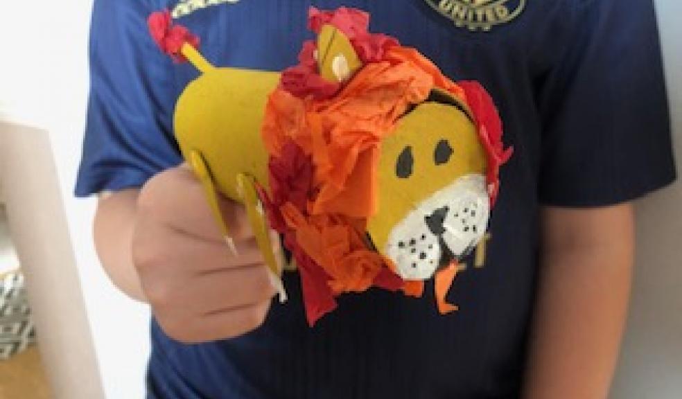 The winner of the Loo Roll Challenge from Hyde Park Junior School transformed their loo roll into a lion.