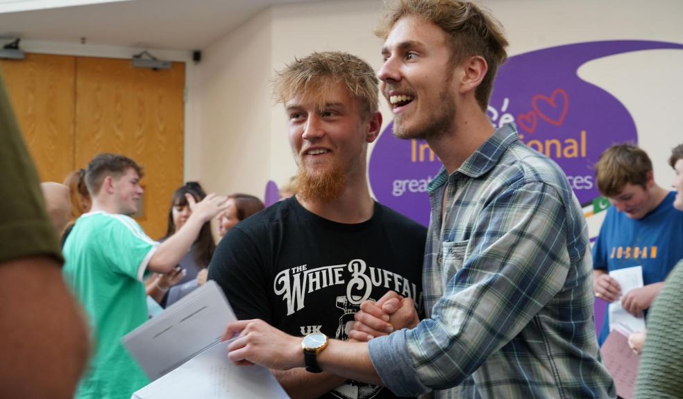 James Stocks and Aron Briggs receive their A-level Results