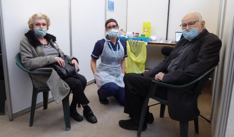 Jim and Jean Copeland with nurse Kate Nichols