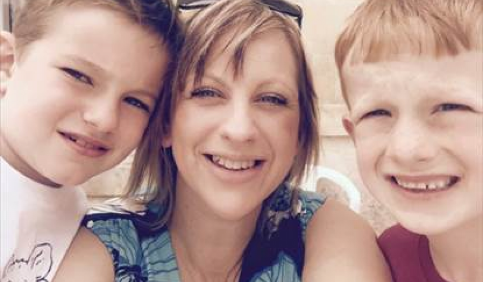 Kate with her sons Reece and Toby