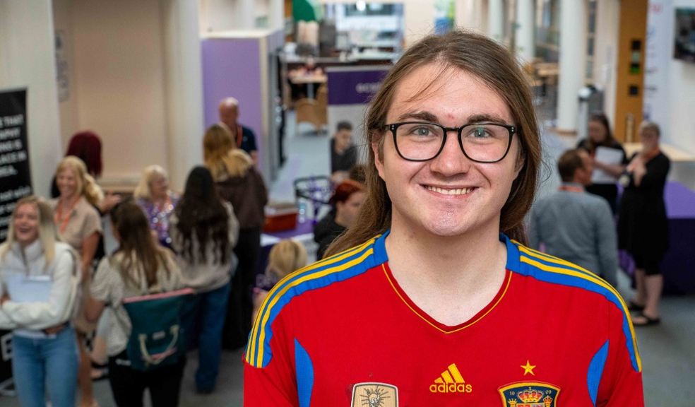 Kyle Fenna-Williams adult GCSE student at South Devon College is celebrating his results