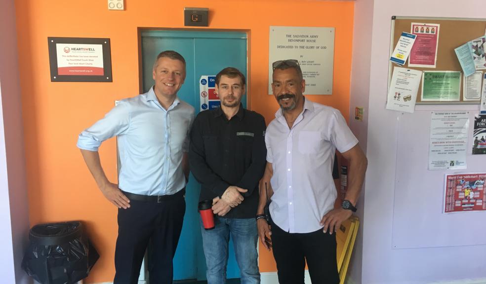 L-RL Luke Pollard MP with Wayne Alderson and manager Russell E King