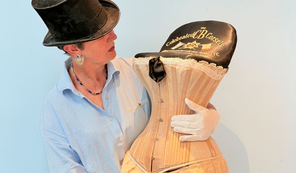 Liz Chilcott with the vintage corset