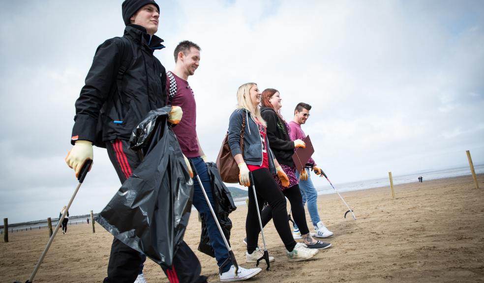 M&S staff helping out at the Big Beach Clean Up event