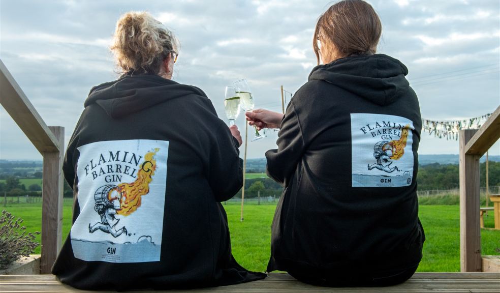 Andrea and Beth sporting Flaming Barrel sweatshirts! Andrea and Beth from Coldharbour Farm