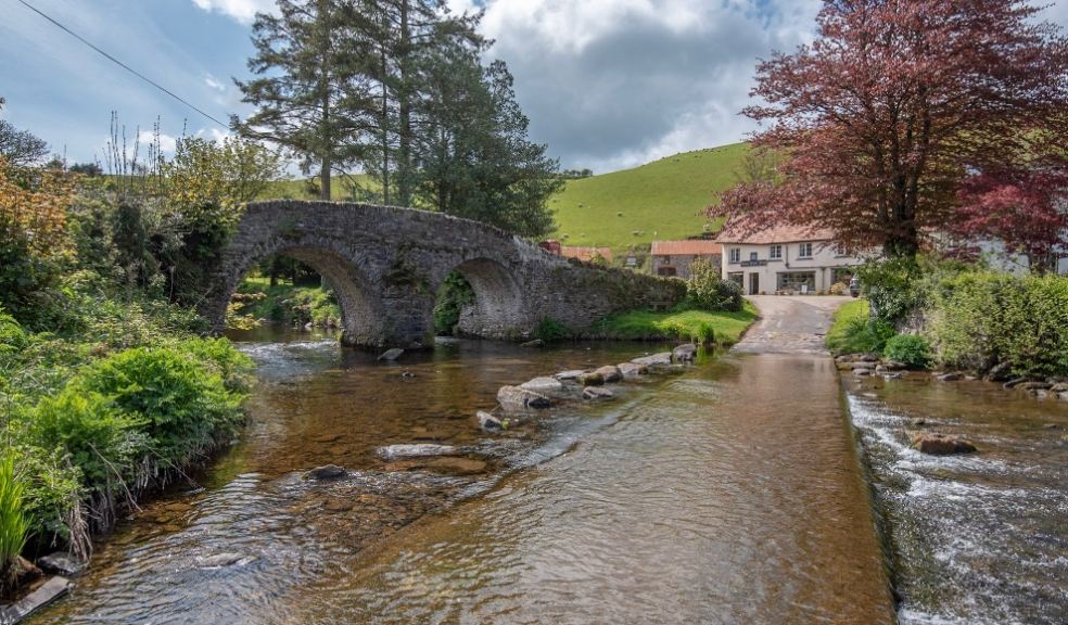 Malmsmead View across Ford with Bridge. Photo credit National Trust.