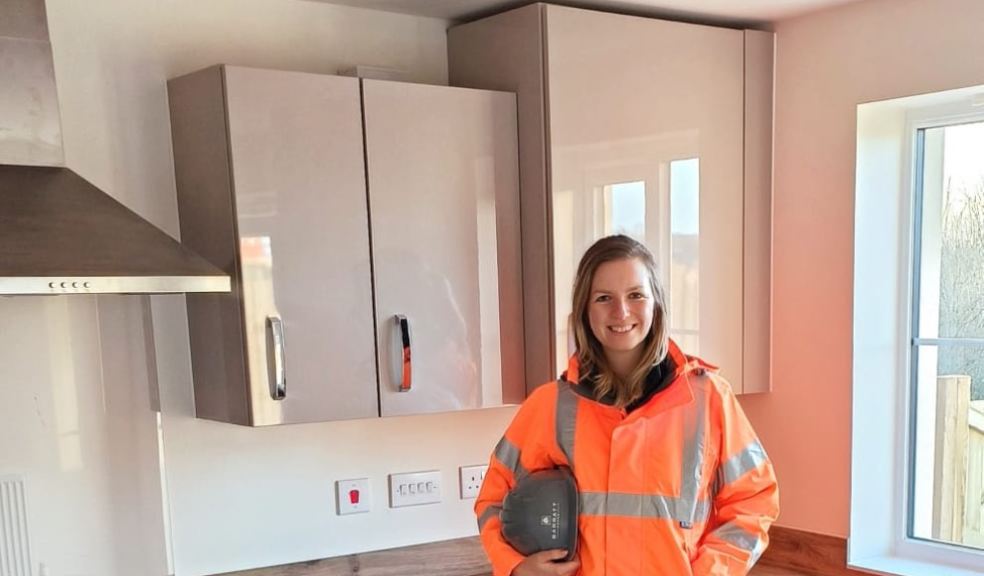 Image caption: Barratt David Wilson Homes Assistant Site Manager Nadia Connabeer Mitchell in a show home at Treledan, Saltash.