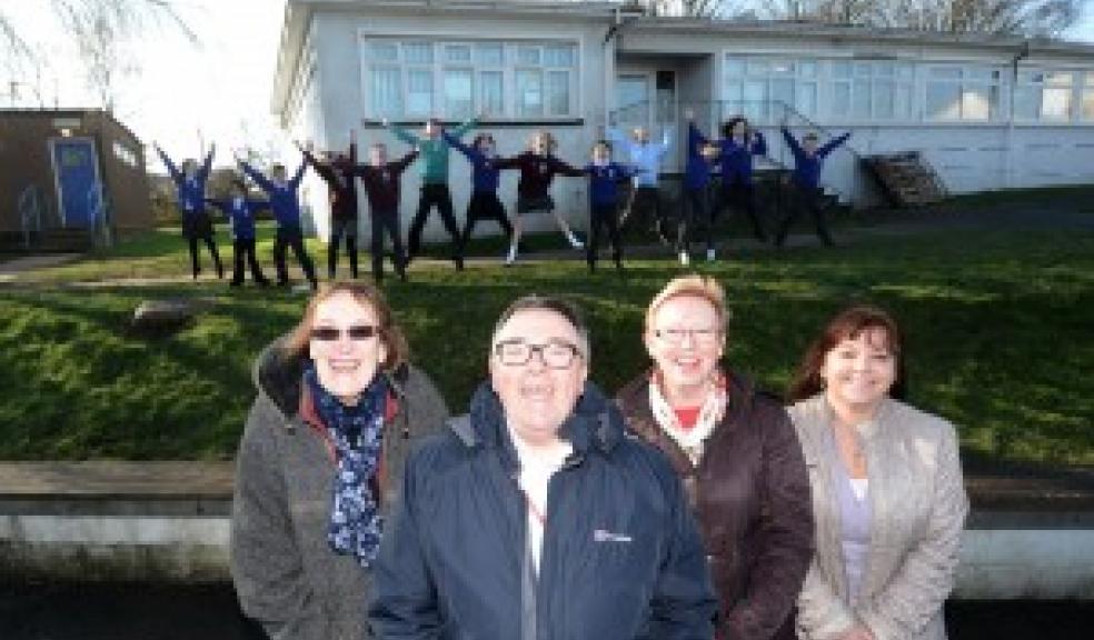 Ham ward councillor Tina Tuohy, Council Leader Tudor Evans, Head of Access and Planning Jayne Gorton, school head teacher Carole Waziri and pupils celebrating funding for a new extension at Pennycross Primary.