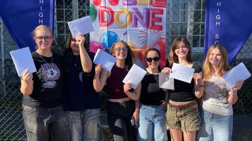 Pupils celebrating success